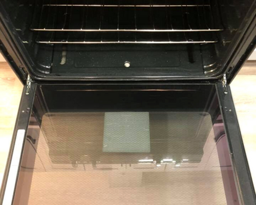 interior of an oven after being cleaned